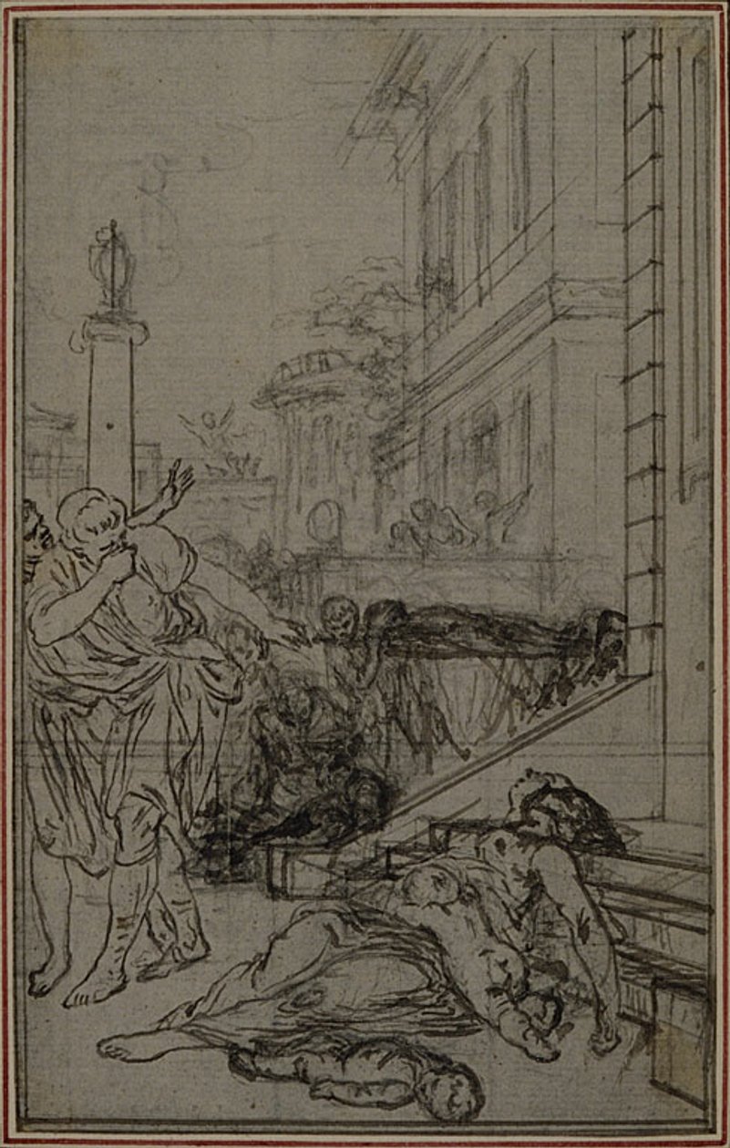 Tanulmány Lucretius "De la Nature des Choses" című művének vignettájához, II. kötet, VI. könyv alkotó: Hubert Francois Gravelot