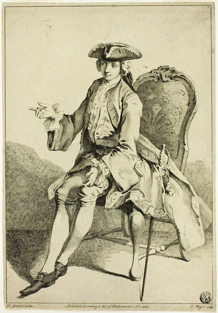 Fiatal Seigneur ül alkotó: Hubert Francois Gravelot