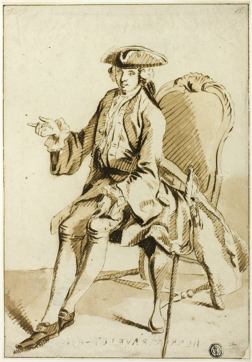 Fiatal Seigneur ül alkotó: Hubert Francois Gravelot
