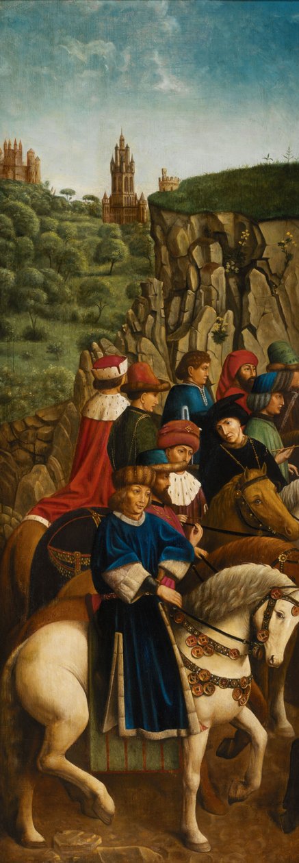 Az igazságos bírák, a genti oltárkép bal alsó panelje alkotó: Hubert & Jan van (1390 1441) (after) Eyck