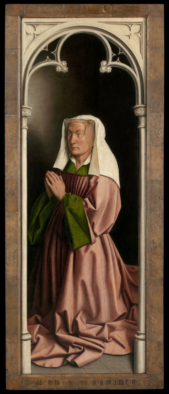 Lysbette Borluut portréja, panel a genti oltár külső oldaláról alkotó: Hubert & Jan van (1390 1441) Eyck