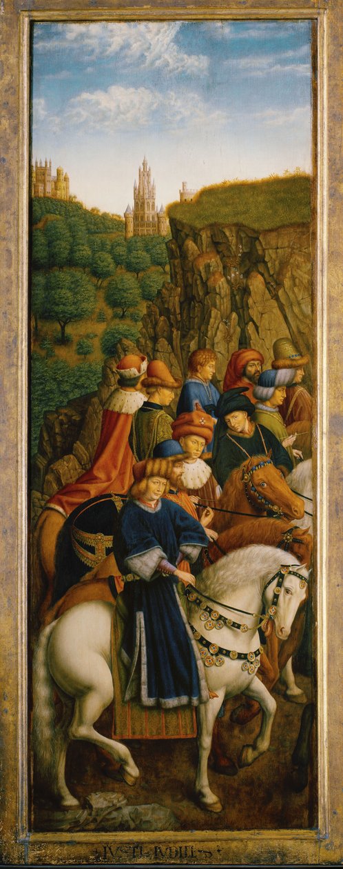 Az igazságos bírák, a genti oltárkép bal alsó panelje alkotó: Hubert & Jan van (1390 1441) (after) Eyck