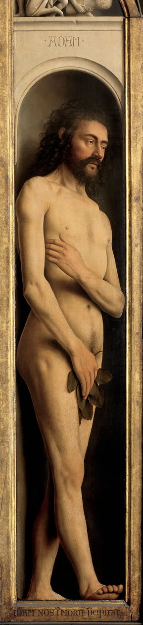 Ádám, részlet a genti oltár bal szárnyából alkotó: Hubert & Jan van (1390 1441) Eyck