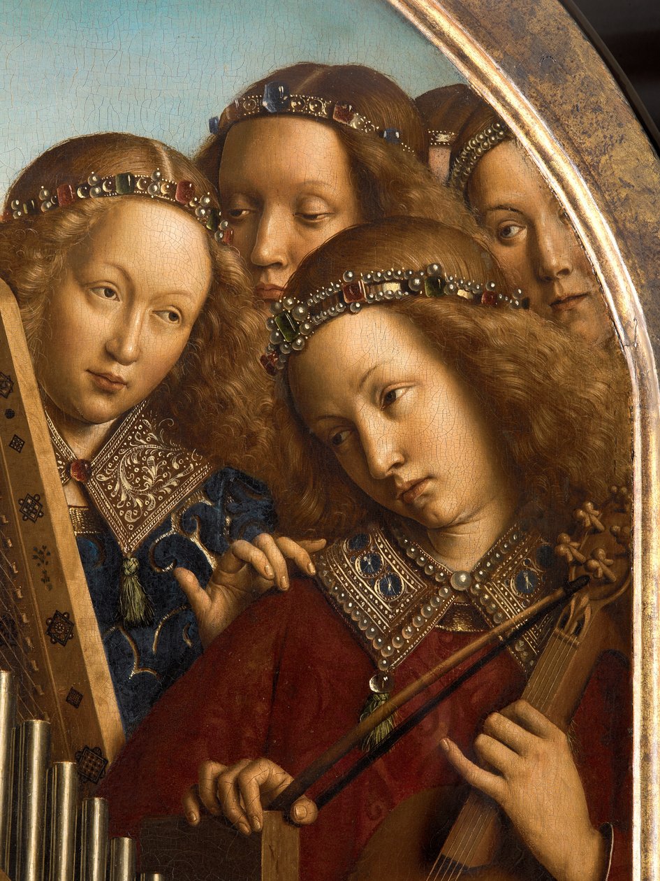 Angyalzenészek, részlet a genti oltárról alkotó: Hubert & Jan van (1390 1441) Eyck
