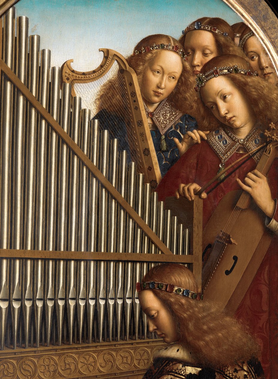 Angyalzenészek Szent Cecíliával, a genti oltárról alkotó: Hubert & Jan van (1390 1441) Eyck
