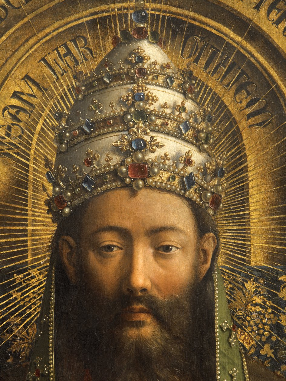 Részlet az Atya Istenről, a genti oltárkép központi panelje (olaj a táblán) alkotó: Hubert & Jan van (1390 1441) Eyck
