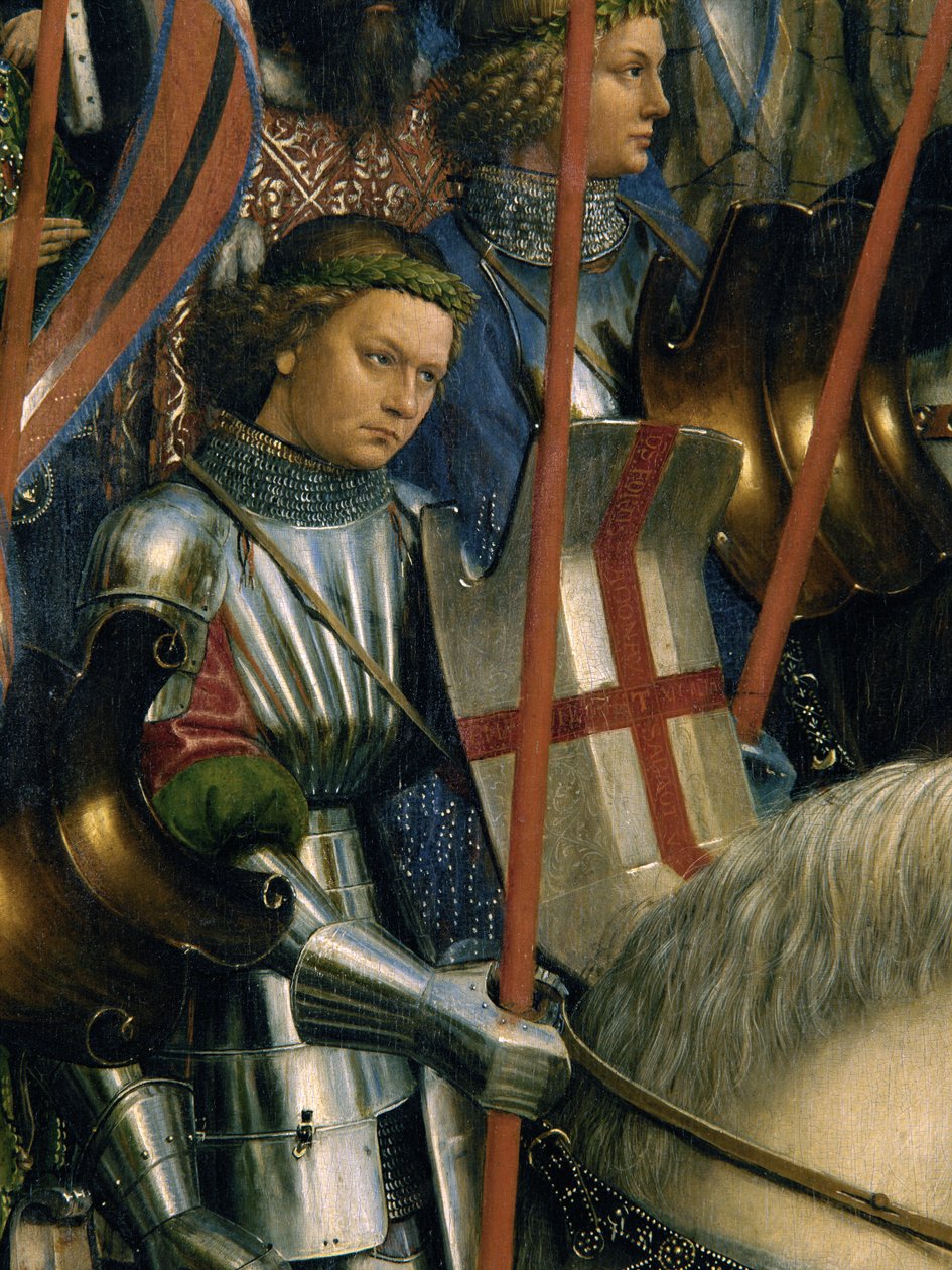 Szent György részlet, Krisztus lovagjaitól, a genti oltár bal oldaláról alkotó: Hubert & Jan van (1390 1441) Eyck