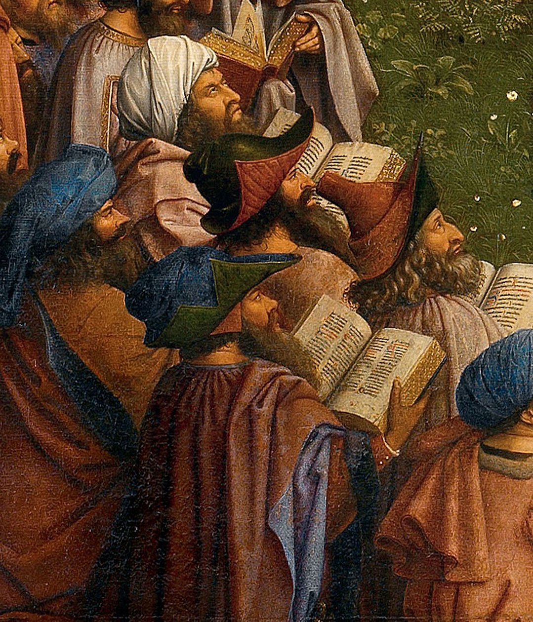 A misztikus bárány imádása című részlet a genti oltárképről, a központi panel alsó fele alkotó: Hubert & Jan van (1390 1441) Eyck
