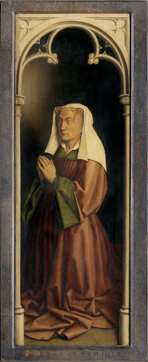 Lysbette Borluut, részlet a genti oltárról, zárt (olaj a panelen) alkotó: Hubert & Jan van (1390 1441) Eyck