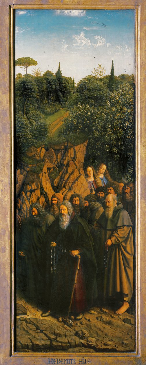 Remeték, a genti oltár jobb oldaláról alkotó: Hubert & Jan van (1390 1441) Eyck