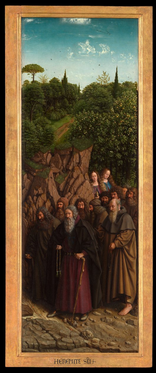Remeték, a genti oltár jobb oldaláról alkotó: Hubert & Jan van (1390 1441) Eyck
