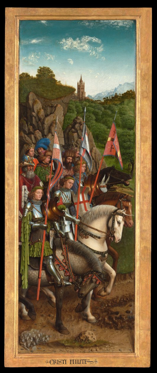 Krisztus lovagjai, a genti oltárkép bal oldaláról alkotó: Hubert & Jan van (1390 1441) Eyck