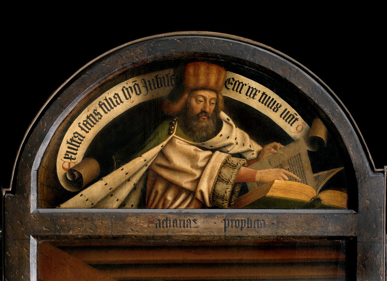 Zakariás próféta, a genti oltárkép bal szárnyának külső oldaláról alkotó: Hubert & Jan van (1390 1441) Eyck