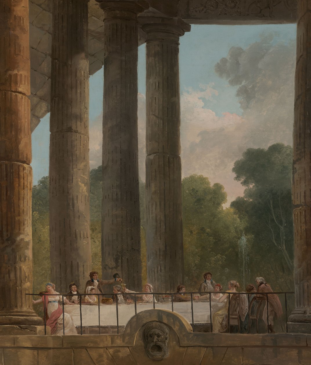 Lakoma egy templom romjai között alkotó: Hubert Robert