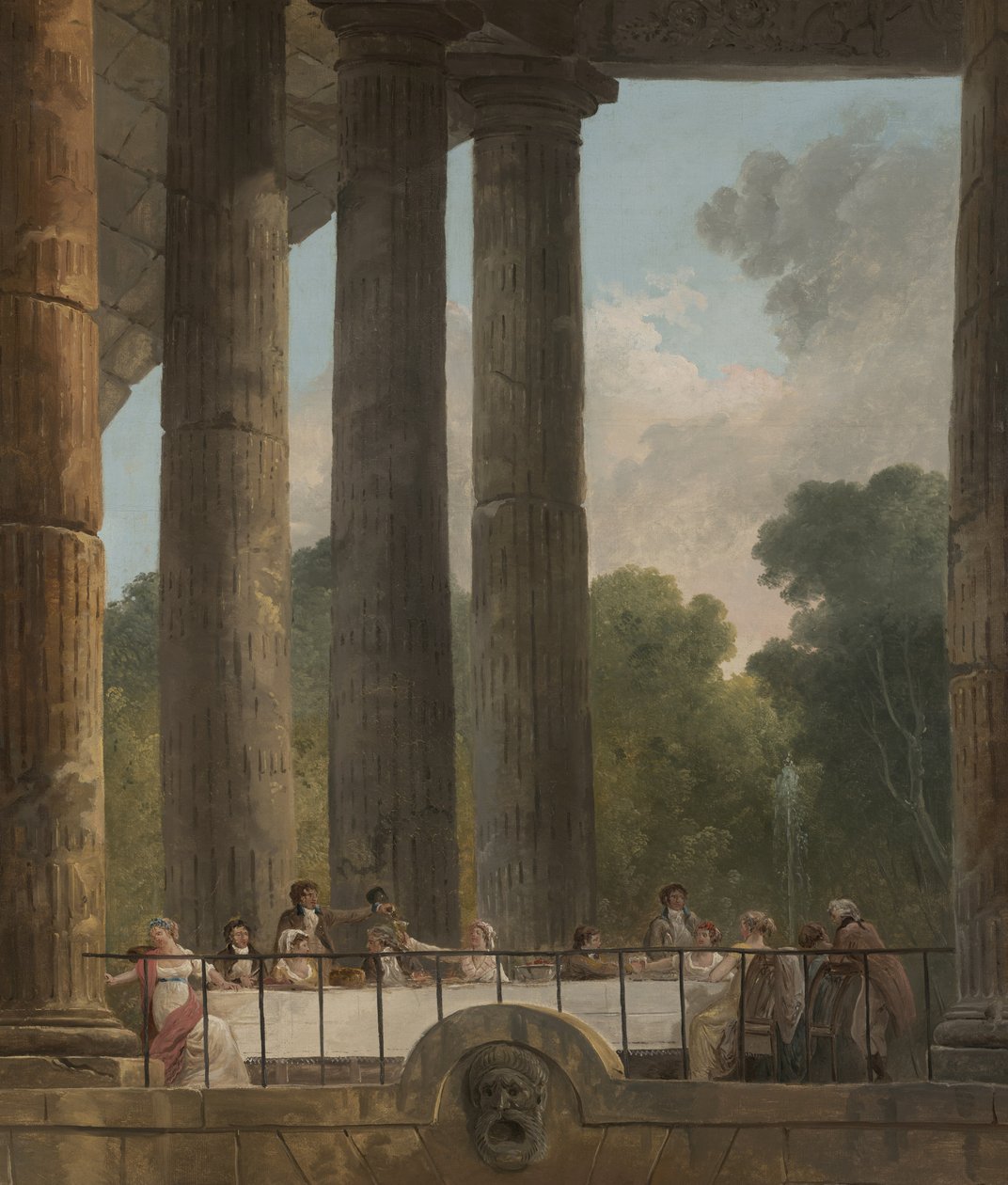 Bankett a templom romjai között, 1795 alkotó: Hubert Robert