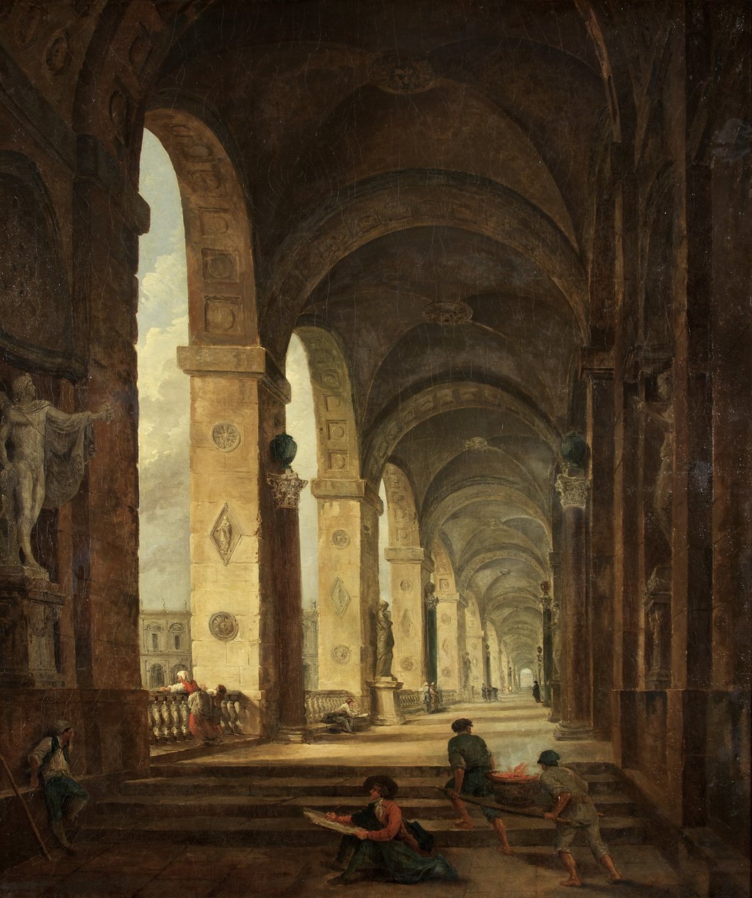 A római építészet capriccioja, 1775 körül (olaj, vászon) alkotó: Hubert Robert