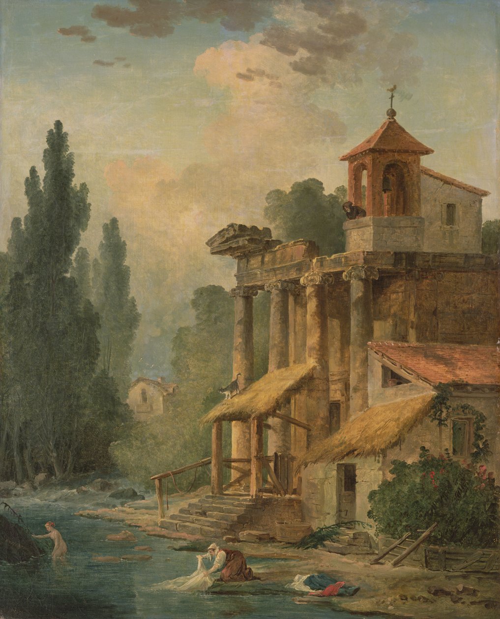 Egy caprice remeteséggel, 1796 alkotó: Hubert Robert