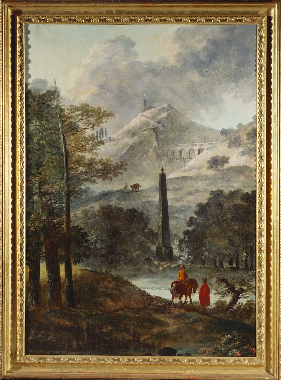 Hegyvidéki táj obeliszktel alkotó: Hubert Robert