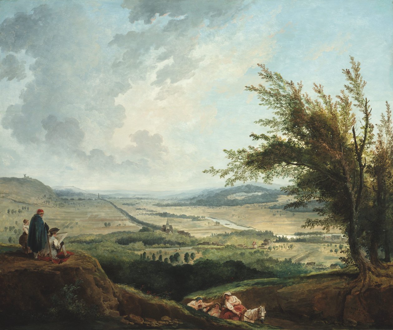 Kiterjedt táj Párizs közelében alkotó: Hubert Robert