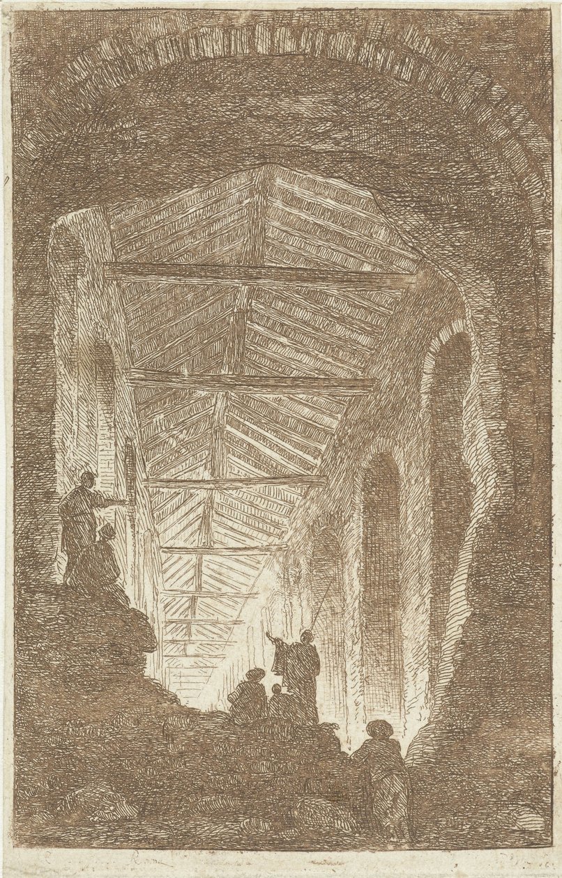 Antik Galéria Les Soirees de Rome (sorozat címe) Római arcok (sorozat címe) alkotó: Hubert Robert