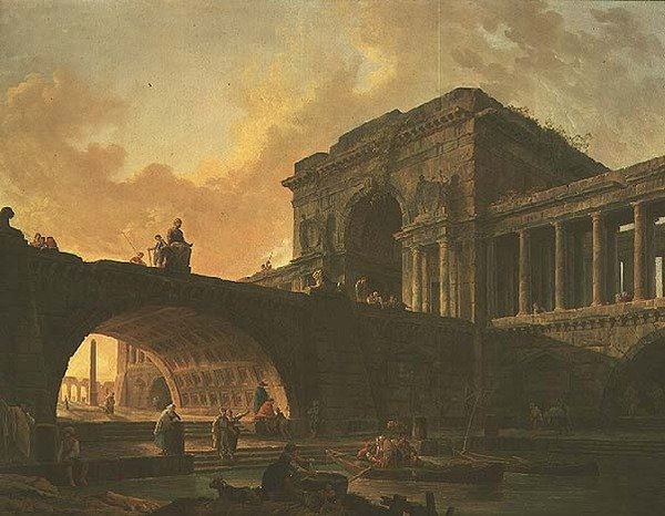 Építészeti kompozíció alkotó: Hubert Robert