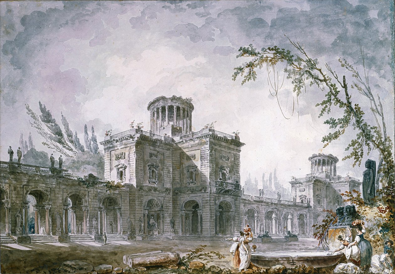 Építészeti fantázia, 1760 alkotó: Hubert Robert