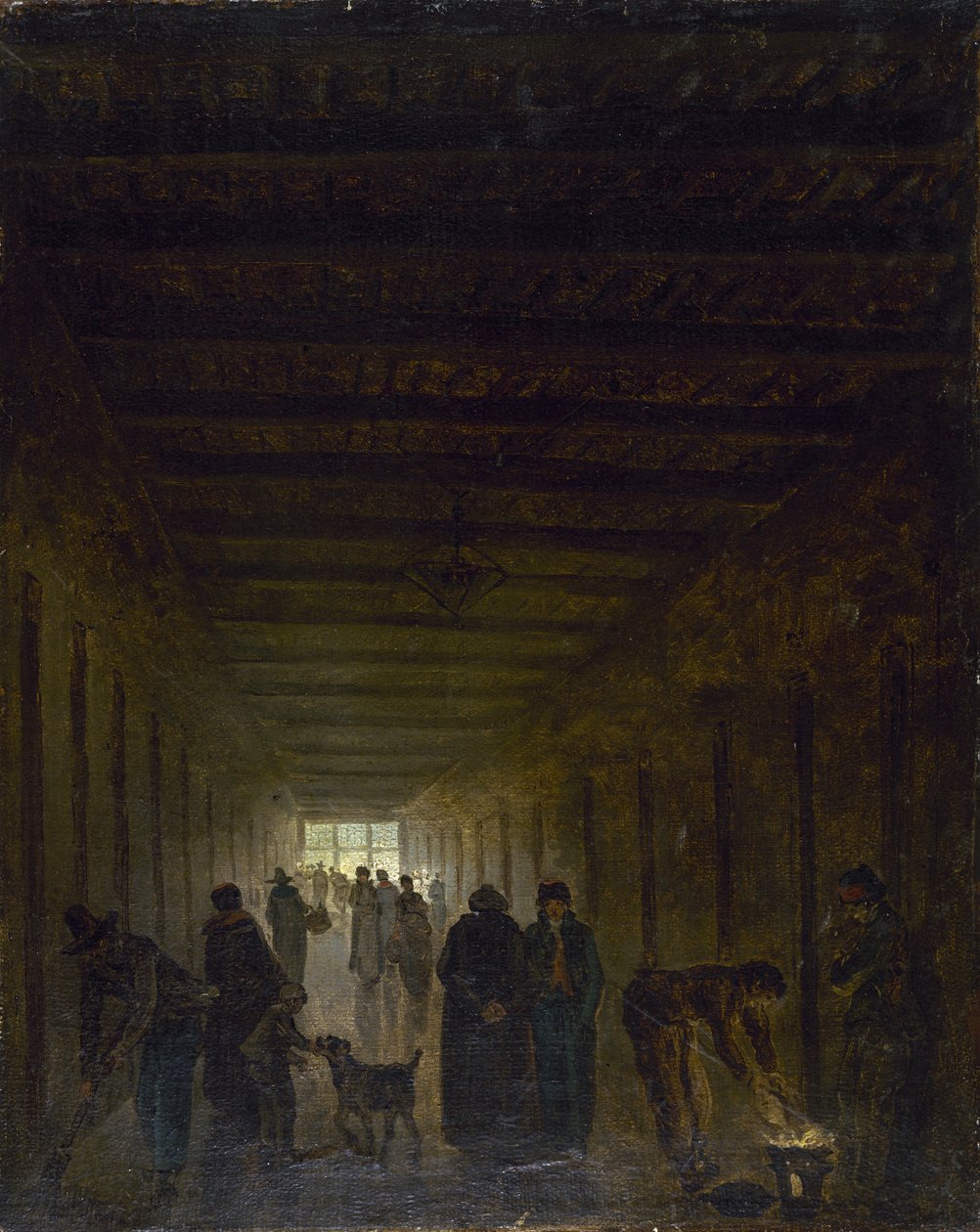 A Saint-Lazare börtön folyosója, c. 1793. alkotó: Hubert Robert