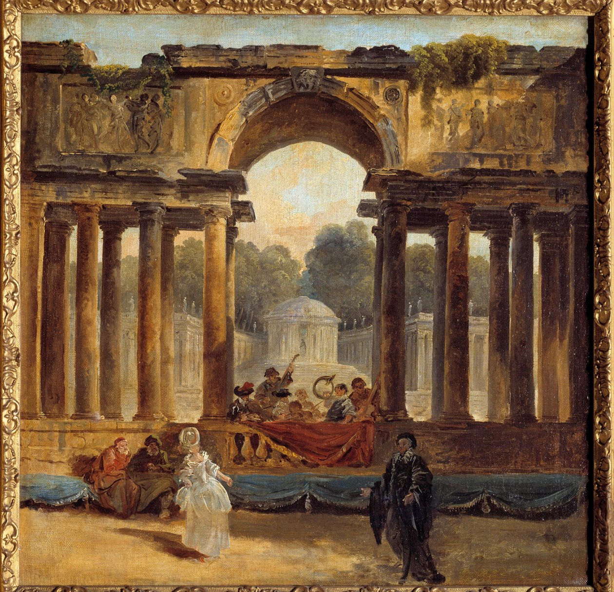 Tánc és koncert a parkban Hubert Robert (1733-1808) festménye, 18. századi Amiens, Musee de Picardie alkotó: Hubert Robert