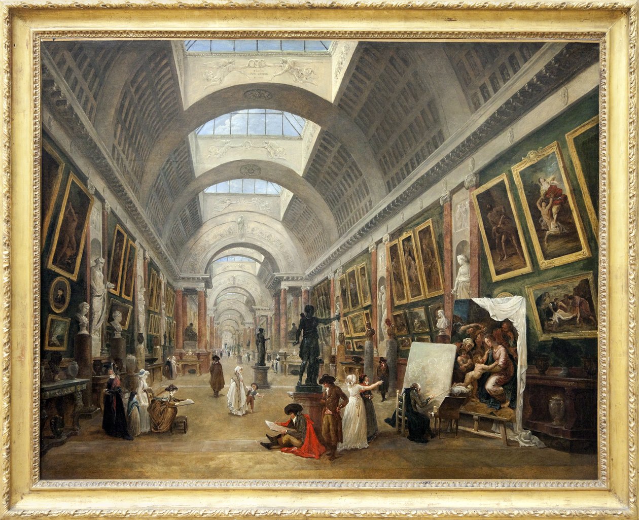 A Grande Galerie du Louvre 1796. évi terve (olaj, vászon) alkotó: Hubert Robert