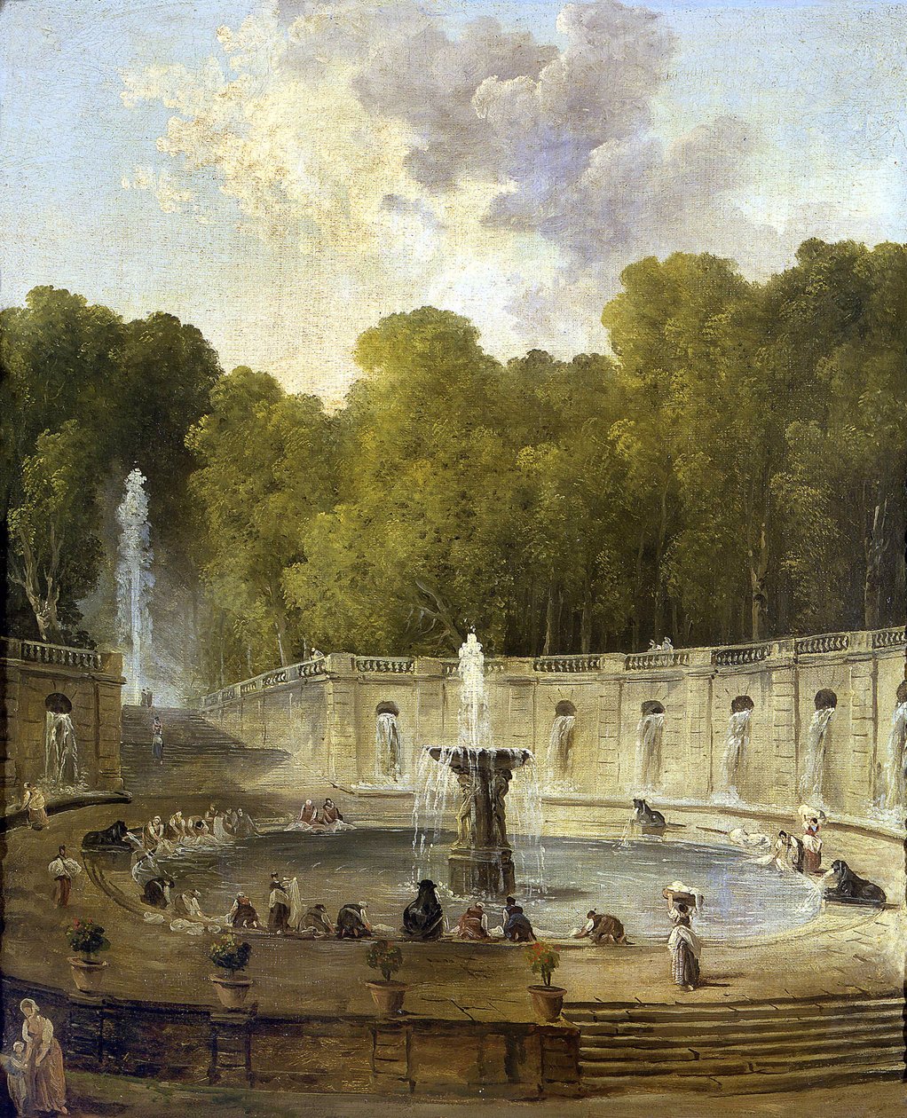 Mosók a parkban - Mosók a parkban - Hubert Robert (1733-1808) festménye - kb 1775 - Olaj, vászon - 56x45,5 - Petit Palais, Musee des Beaux-Arts de la Ville de Paris alkotó: Hubert Robert