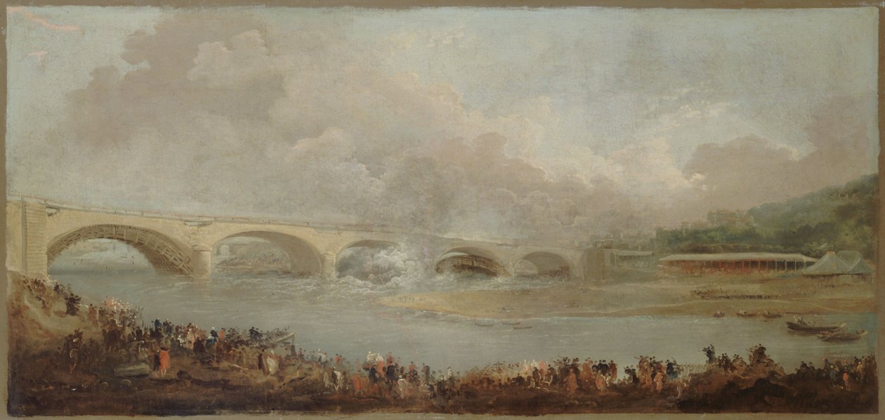 Le décintrement du pont de Neuilly, le 22 septembre 1772, 1772 és 1775 között (olaj) alkotó: Hubert Robert