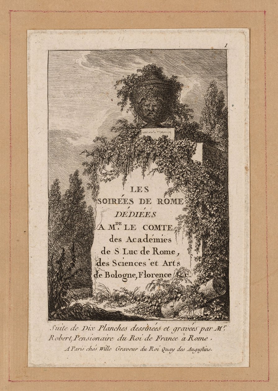 Az első tányér az Esték Rómában című könyvből alkotó: Hubert Robert