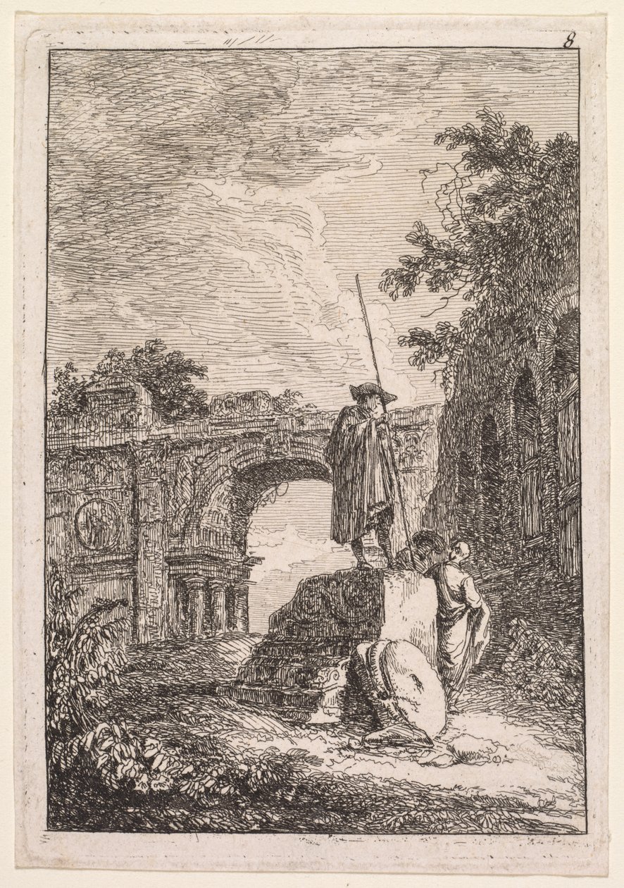 Római esték: A diadalív, 1763-1764. alkotó: Hubert Robert