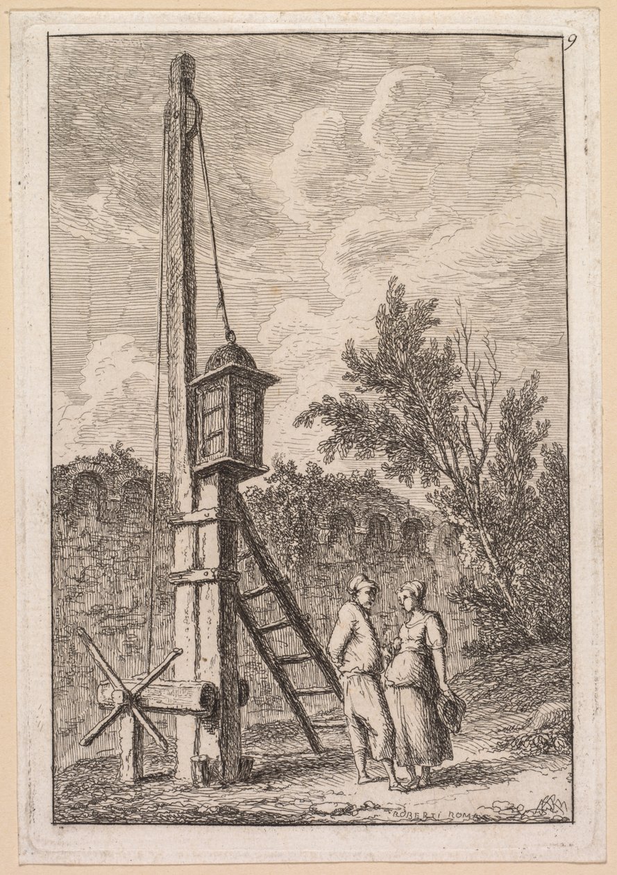 Római esték: A posta alkotó: Hubert Robert
