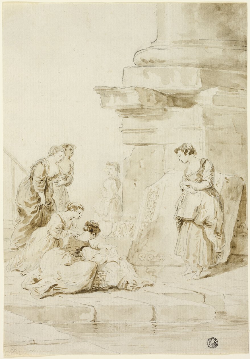 Mózes megmentve a vizekből alkotó: Hubert Robert