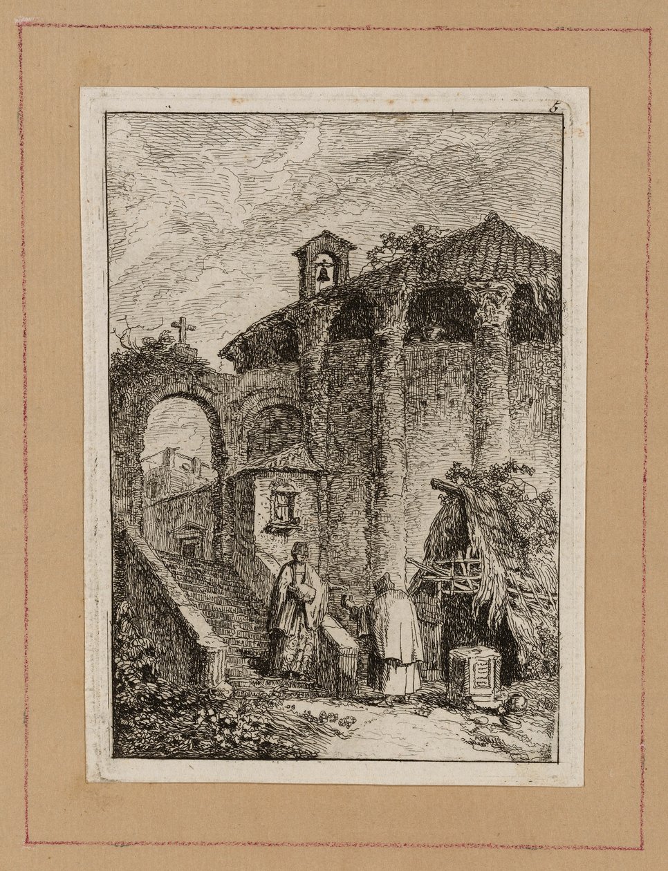 Ötös tányér az Esték Rómában című filmből alkotó: Hubert Robert