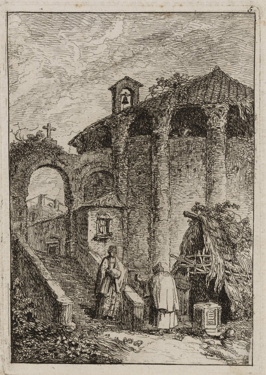 Ötös tányér az Esték Rómában című filmből alkotó: Hubert Robert