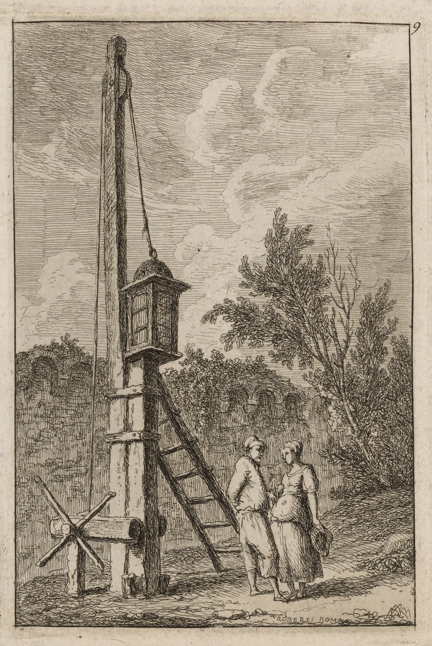 Kilencedik tányér az Esték Rómában, 1763–1764-ből alkotó: Hubert Robert