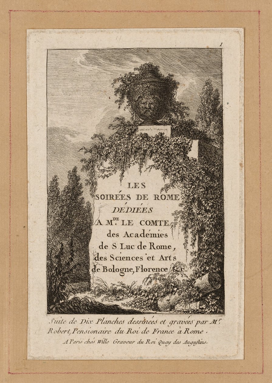 Az első tányér az Esték Rómában című könyvből alkotó: Hubert Robert