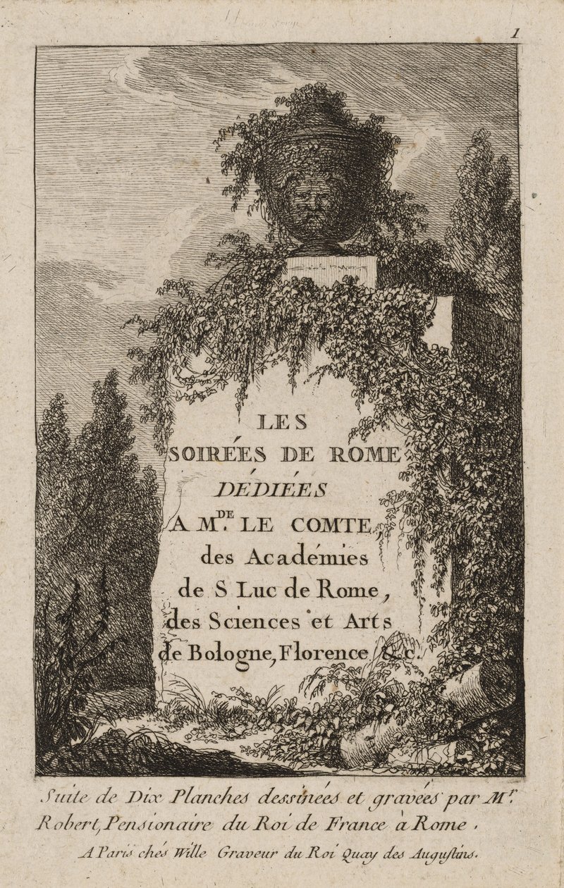 Első tányér az Esték Rómában című filmből alkotó: Hubert Robert