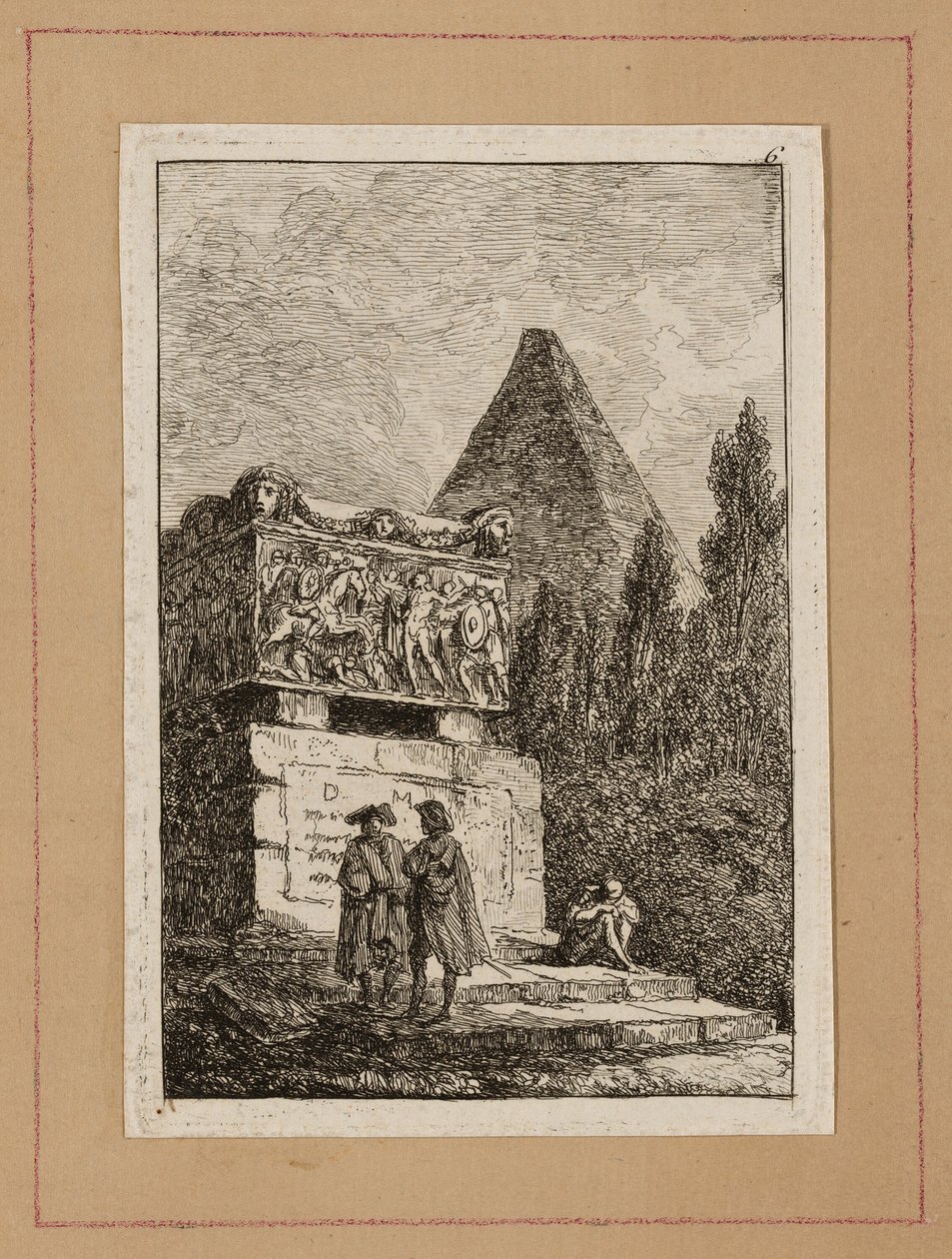 Hatodik tányér az Esték Rómában című filmből alkotó: Hubert Robert