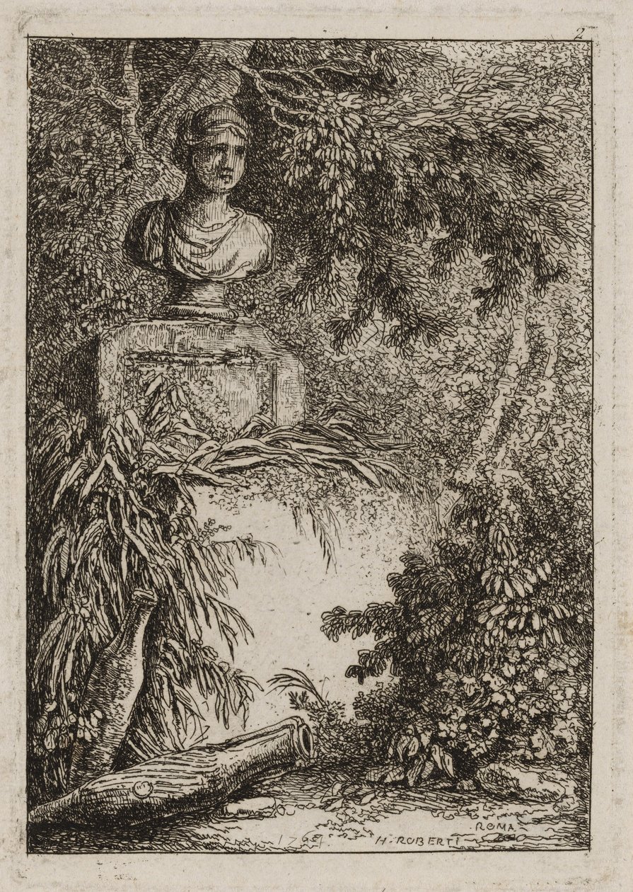Második tábla az Esték Rómában, 1763-64-ből alkotó: Hubert Robert