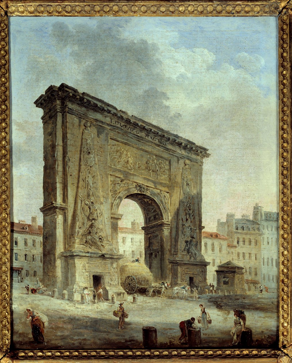 Porte Saint Denis (Párizs városának kilátása). Hubert Robert (1733-1808) festménye alkotó: Hubert Robert