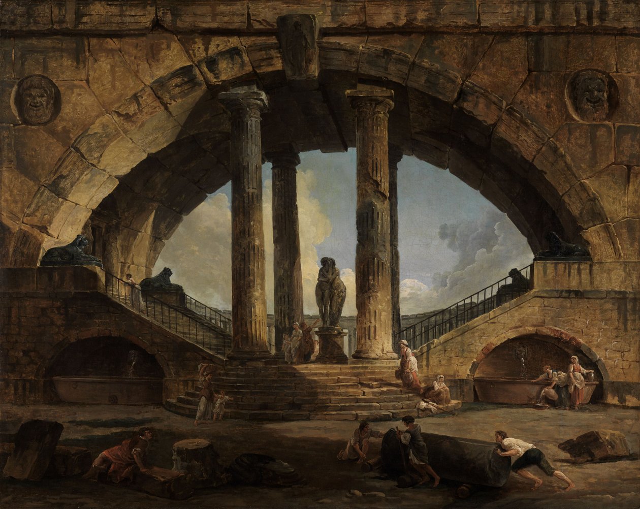 Római fantáziaveduta alkotó: Hubert Robert