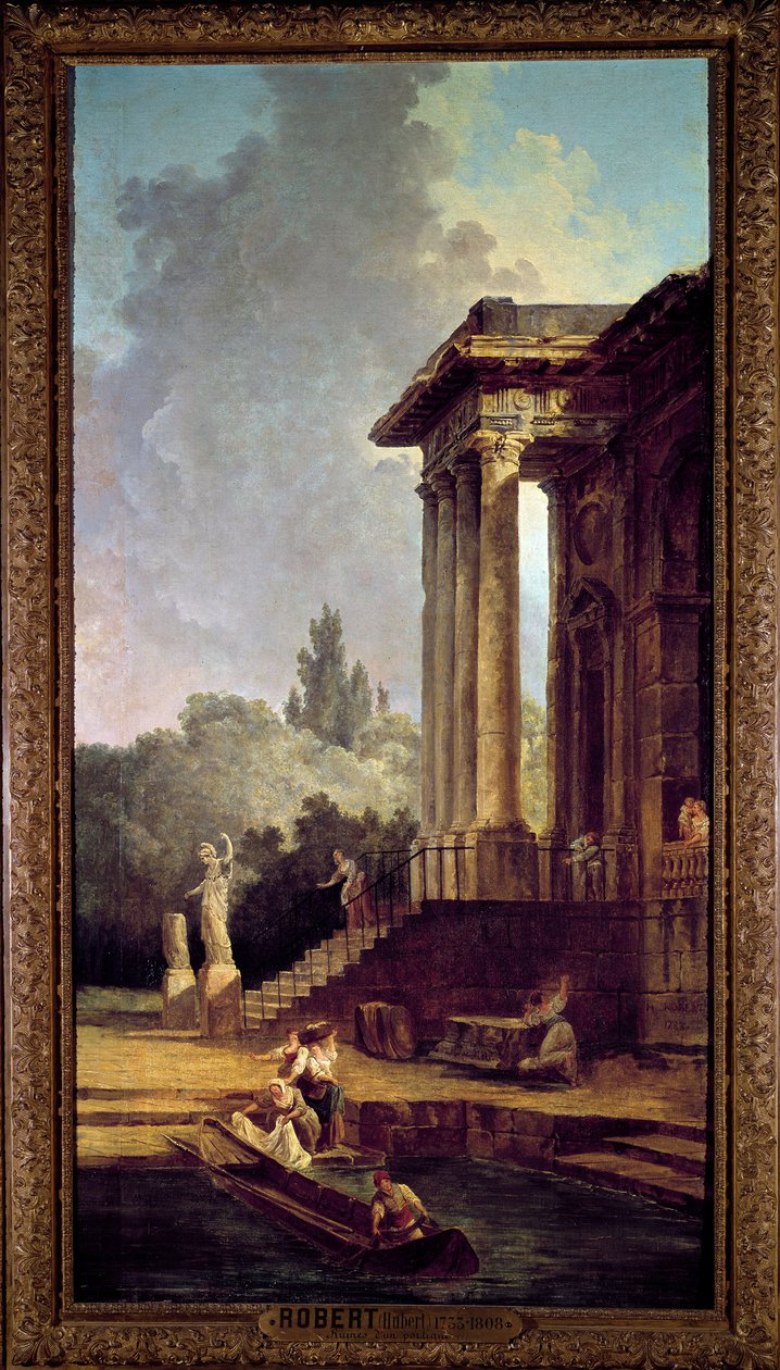 Egy portikusz romjai Hubert Robert (1733-1808) festménye, 18. századi Musee du chateau de Maisons Laffitte (Maissons-Laffitte) alkotó: Hubert Robert