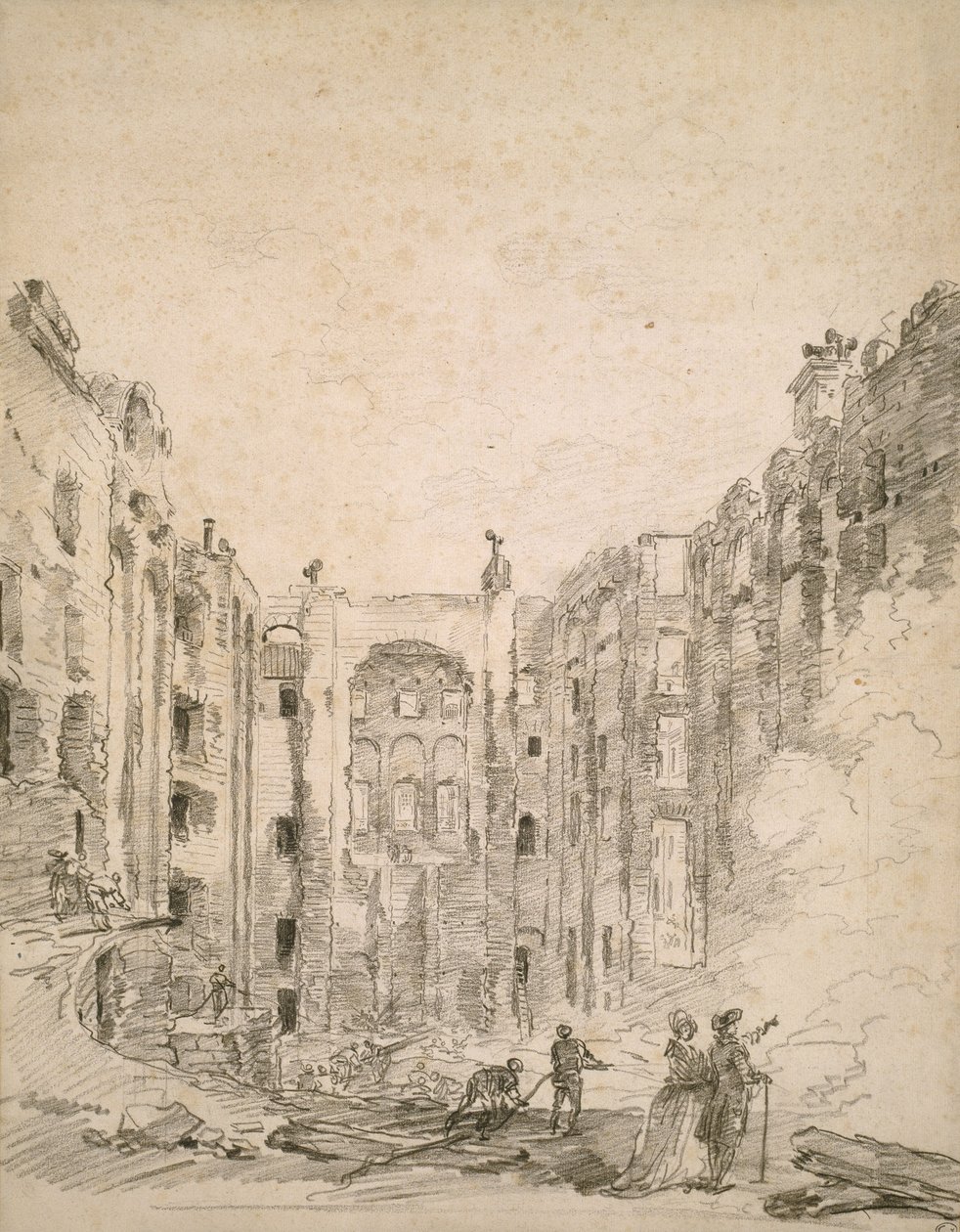 Az Opera romjai az 1781-es, 1781-es tűzvész után alkotó: Hubert Robert