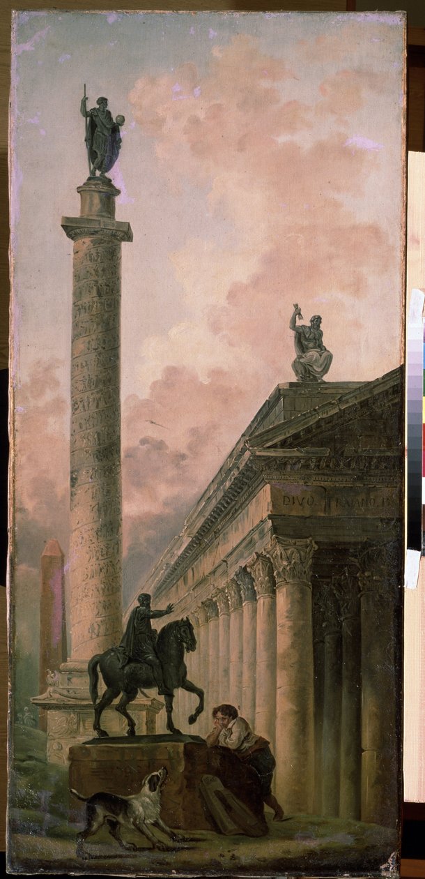 Szarkofág. Hubert Robert (1733-1808) festménye, olaj, vászon alkotó: Hubert Robert
