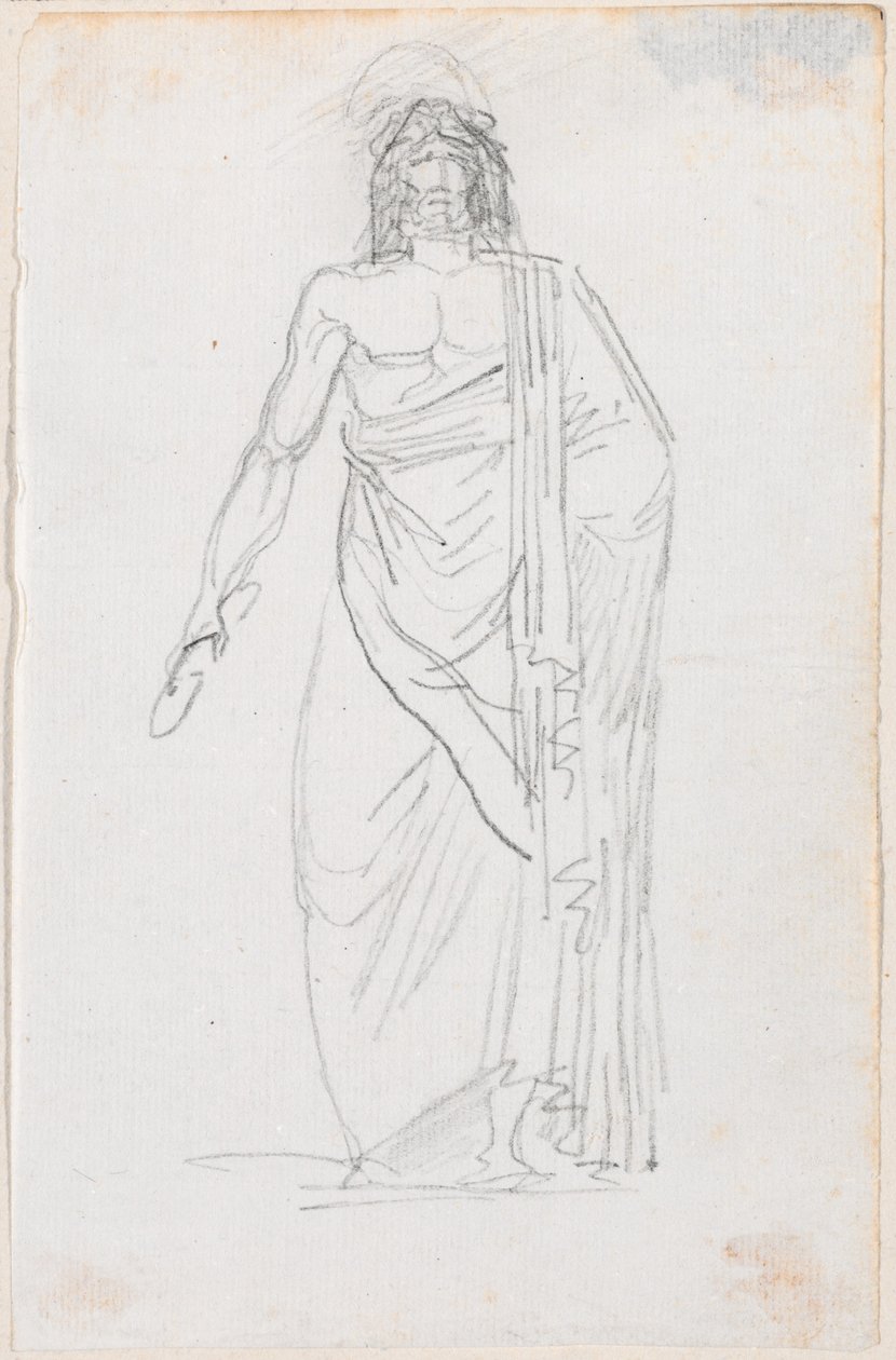 Villámcsapást tartó Zeusz szobra alkotó: Hubert Robert