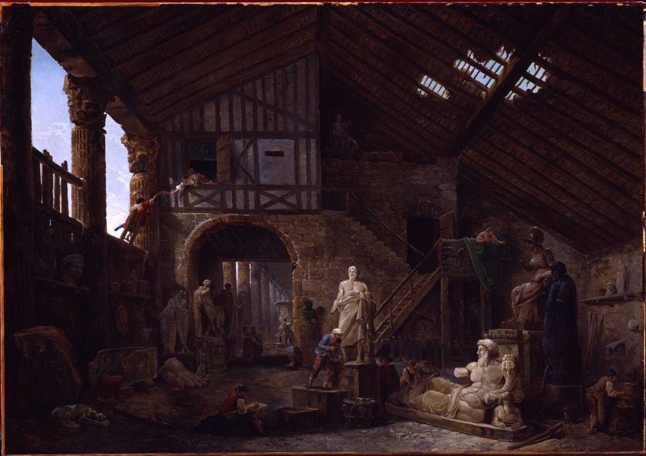 Egy római régiségrestaurátor műterme alkotó: Hubert Robert