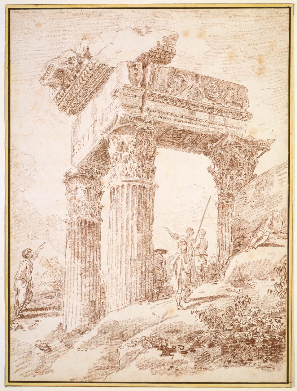 Vespasianus temploma alkotó: Hubert Robert